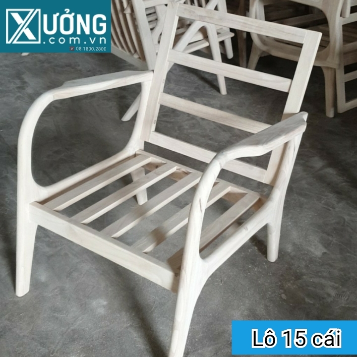 Phôi sofa tay cong gỗ cao su