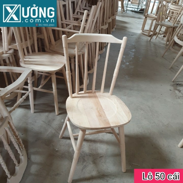 Phôi ghế gỗ cao su chân tiện trúc
