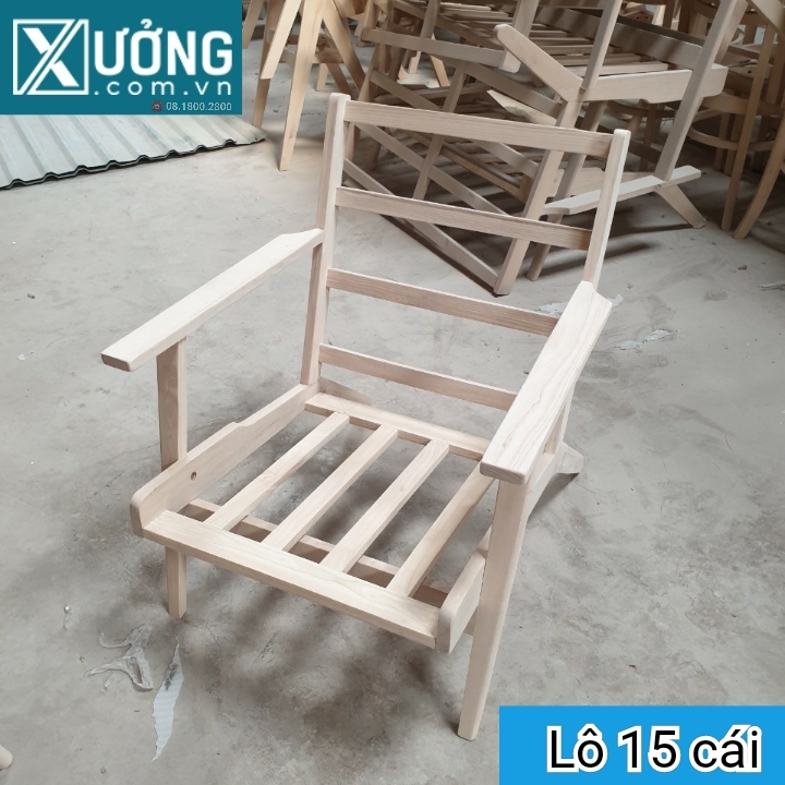 Phôi sofa tay thẳng gỗ ash