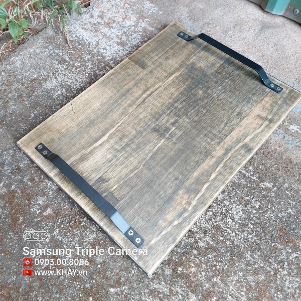 Khay gỗ nâu đen