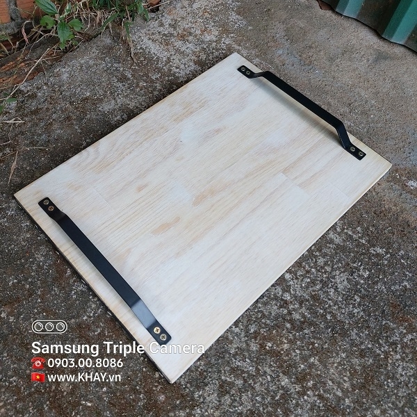 Khay gỗ trắng sữa