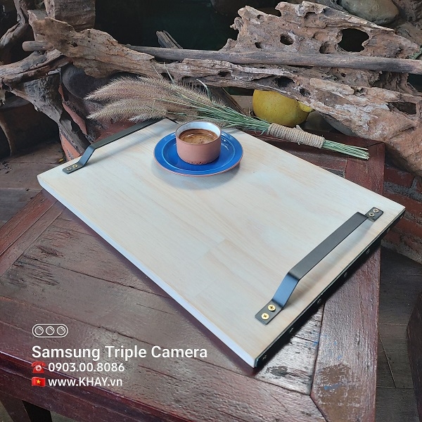 Khay gỗ trắng sữa