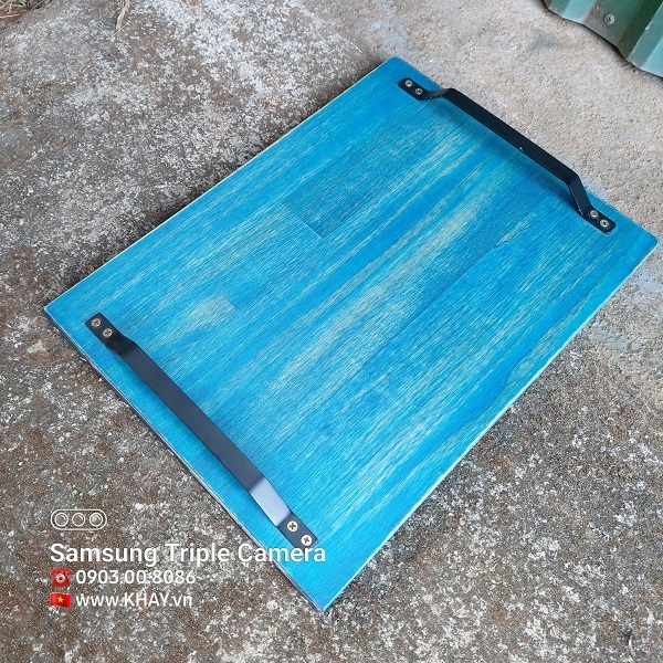 Khay gỗ xanh dương