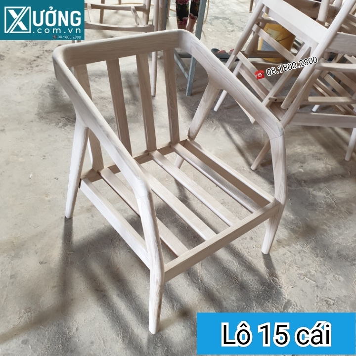 Phôi sofa gỗ Ash tay vát nghiêng