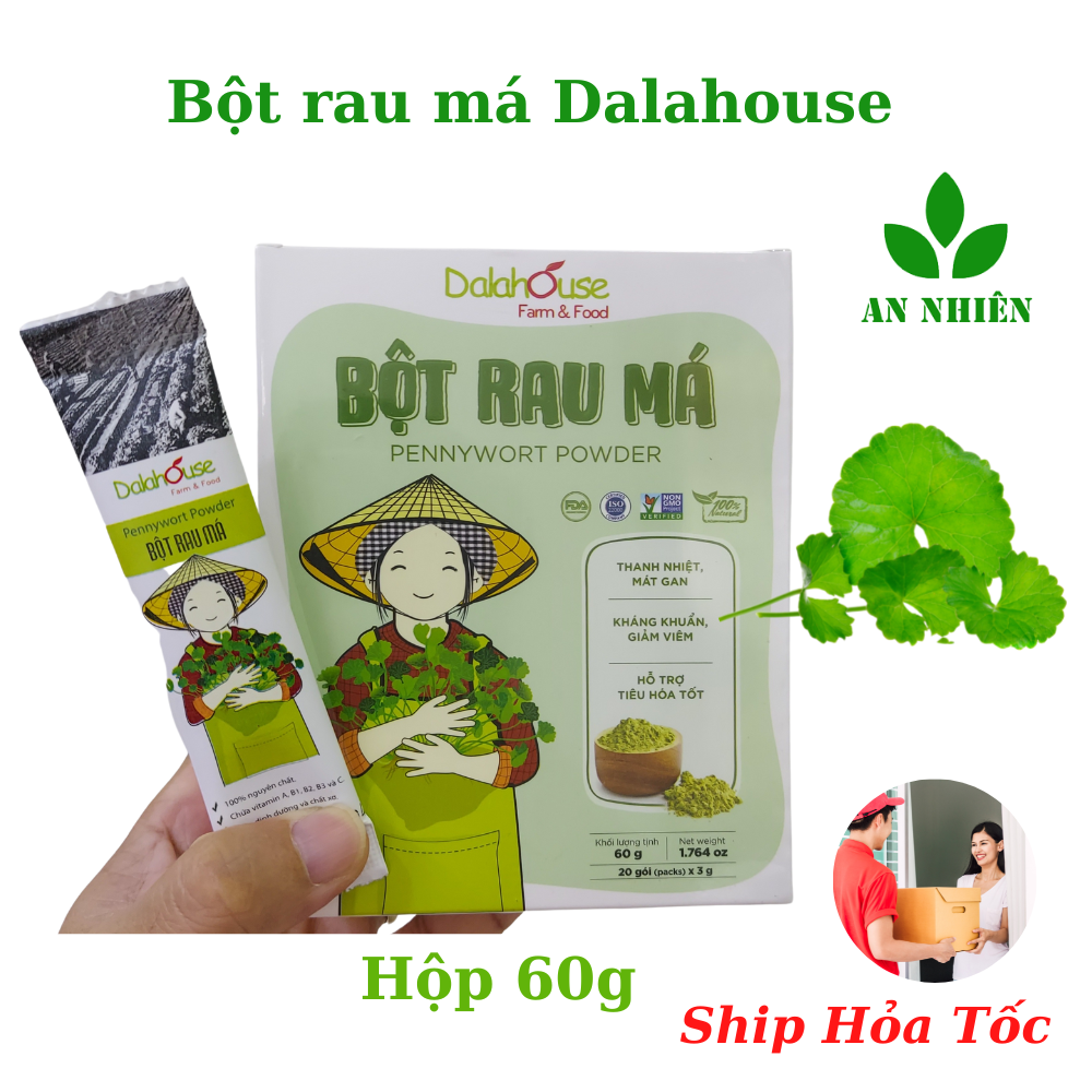 Bột rau má nguyên chất sấy lạnh Dalahouse hộp 60g TP.HCM giao nhanh 4h