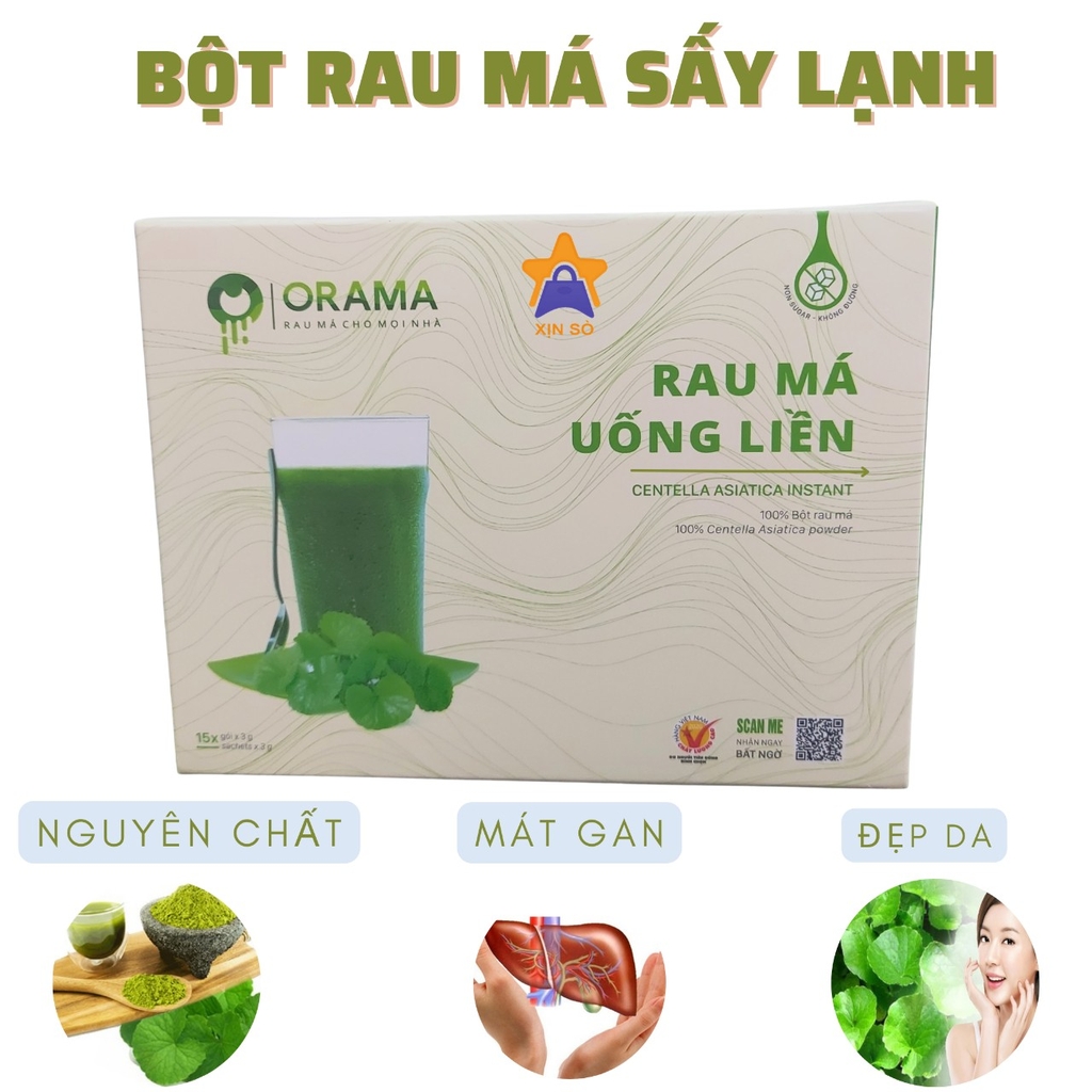 Bột rau má nguyên chất sấy lạnh uống liền Quảng Thanh 45g( 3g x 15 gói )