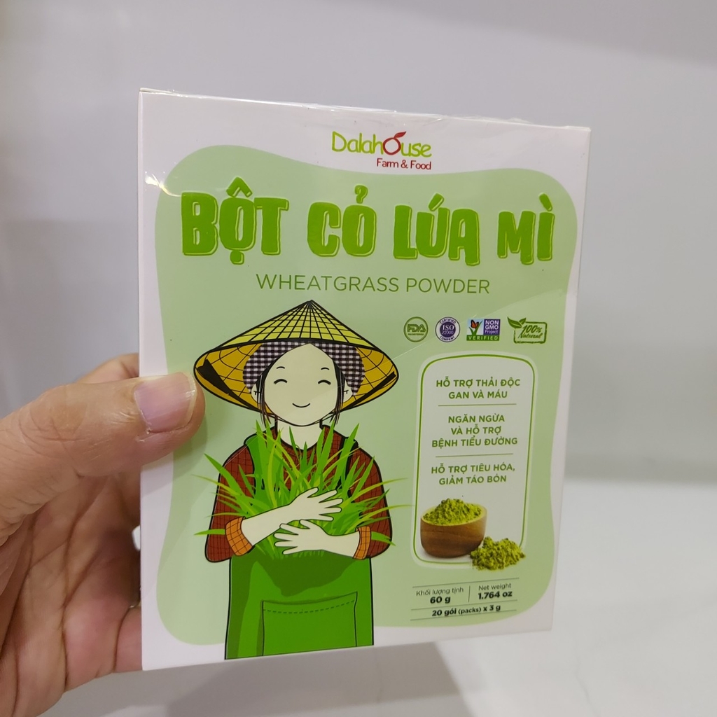 Bột cỏ lúa mì nguyên chất sấy lạnh Dalahouse 60g (3g x 20 gói)