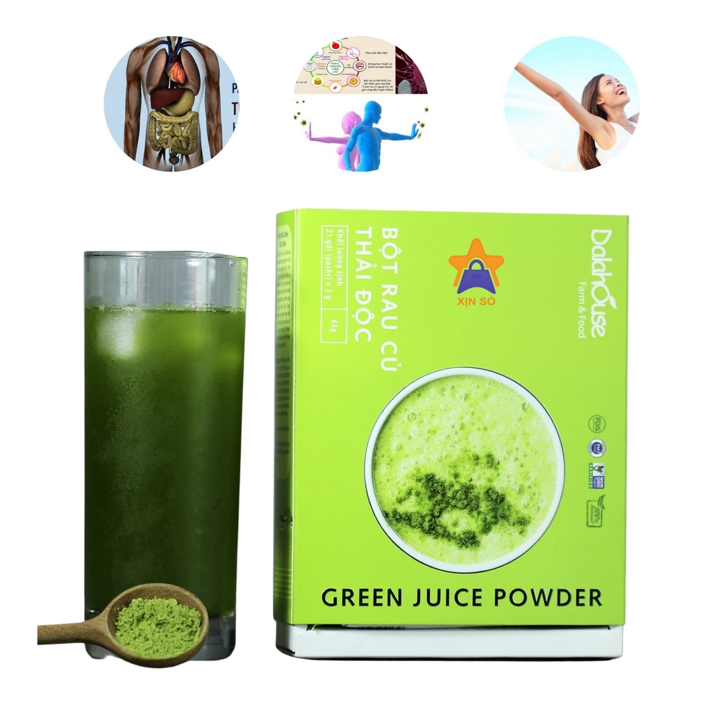 Combo bột rau củ hữu cơ thải độc cơ thể detox Dalahouse (21gói x3g)