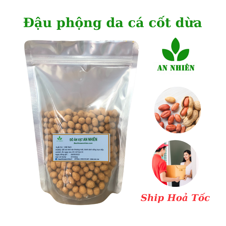 Đậu phộng da cá nước cốt dừa An Nhiên thơm ngon gói 500g