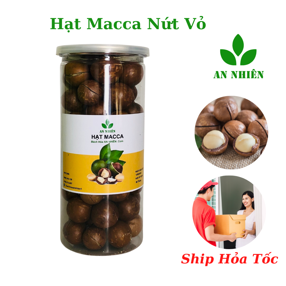 Hạt macca (mắc ca) sấy khô nứt vỏ 500g An Nhiên