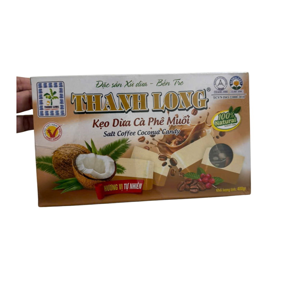 Kẹo dừa Thanh Long cà phê muối hộp 400g