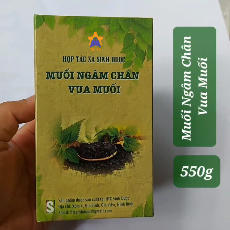 Muối ngâm chân thảo dược Vua Muối 550g, sản phẩm từ Hợp Tác Xã Sinh Dược