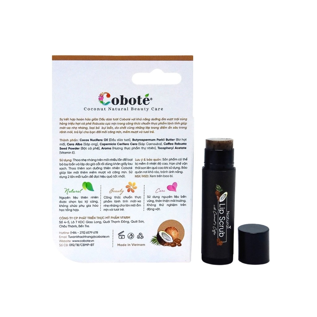 Son tẩy tế bào chết chuẩn thực phẩm Coboté 3.5g