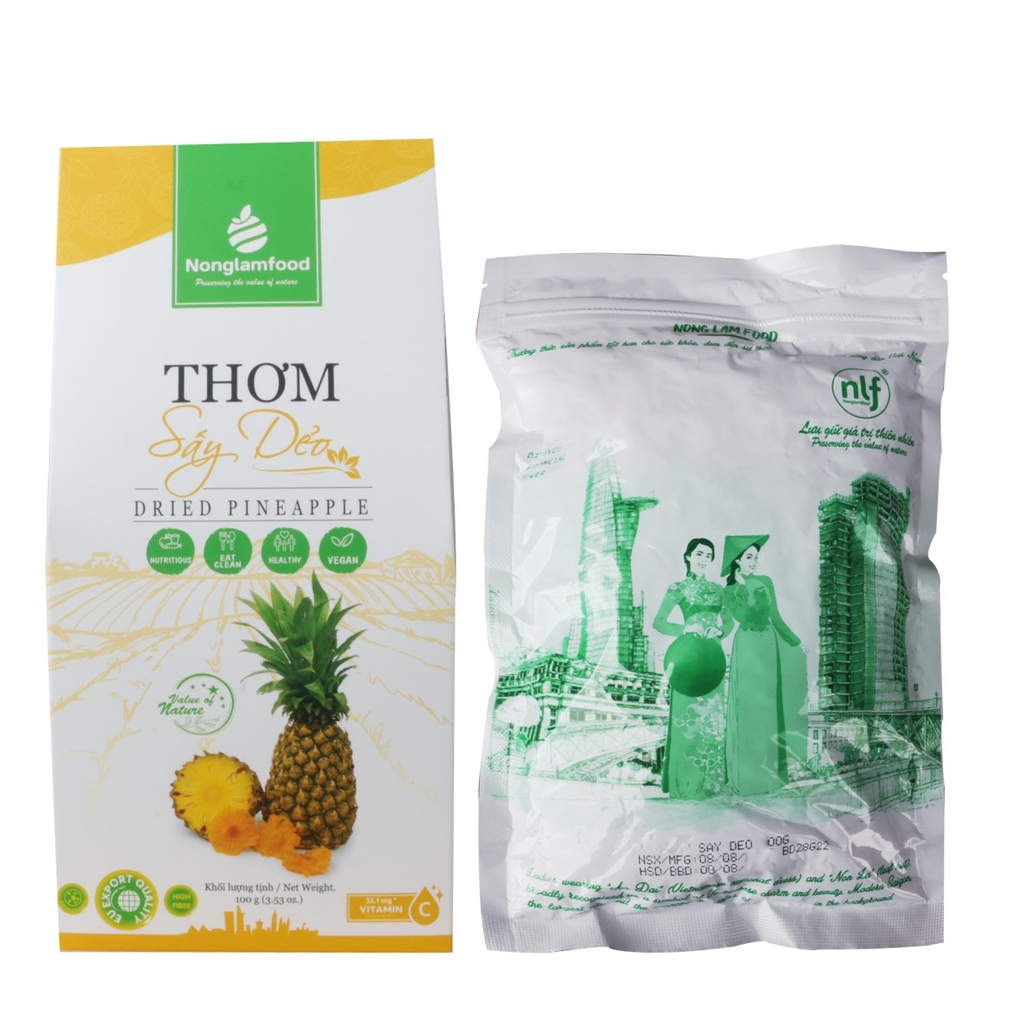 Thơm sấy dẻo NongLamFood, Ăn vặt tốt cho sức khỏe