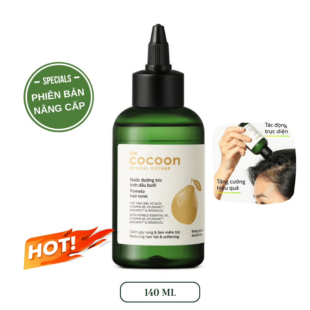 Nước xịt dưỡng tóc tinh dầu bưởi Cocoon giúp giảm gãy rụng, làm mềm tóc 140ml