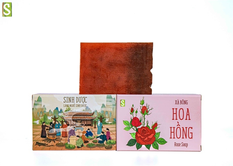 Xà bông sinh dược hoa hồng HTX Sinh Dược 110g – 55g