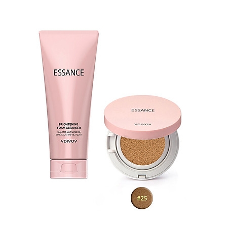 Combo Essance Britening Foam Cleanser và Veil Fit Cushion SPF50+ PA+++