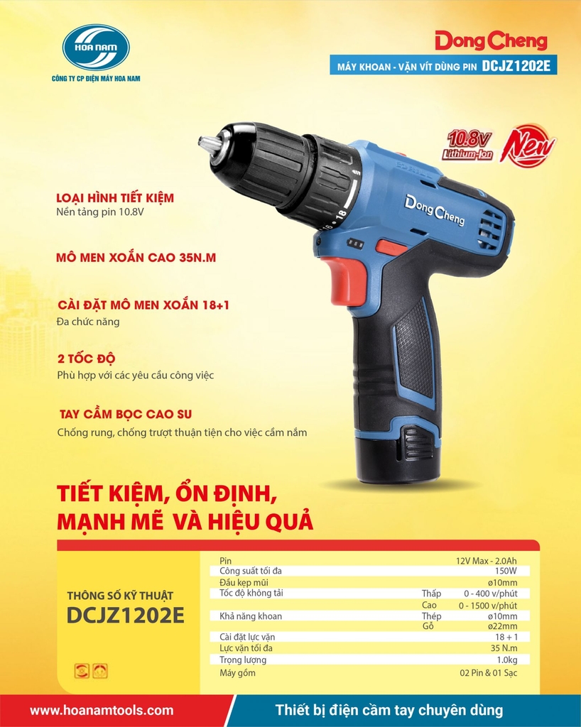 Máy khoan vặn vít dùng pin DCJZ 1202E