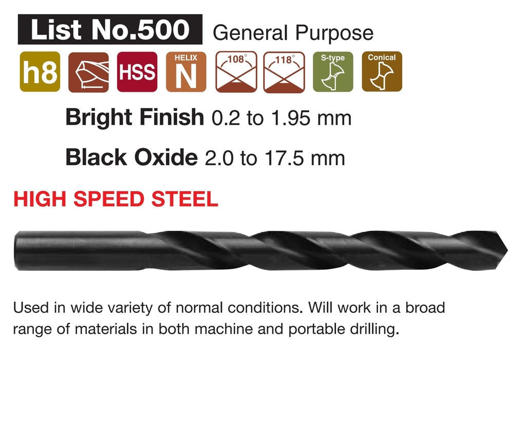 Mũi Khoan Chuôi Trụ Nachi List 500