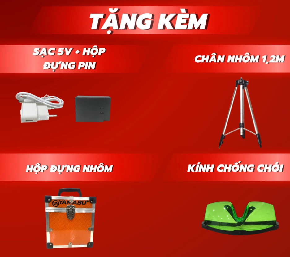 Máy Cân Bằng Laser 5 Tia Xanh YAMASU YMS-777 Pro Bản Cao Cấp