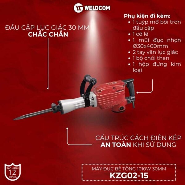 Máy đục bê tông KZG02-15 1010W 30mm - DCK
