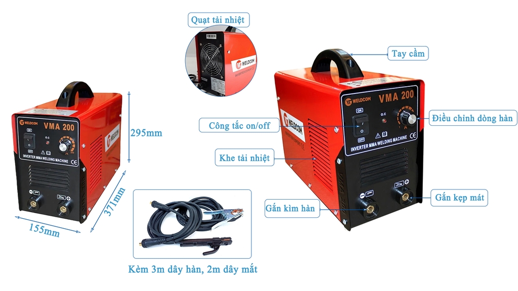 Máy hàn que điện tử Weldcom VMA-200