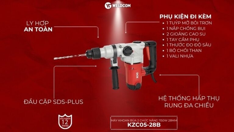 Máy khoan búa 2 chức năng 1150W 28mm KZC05-28B - DCK