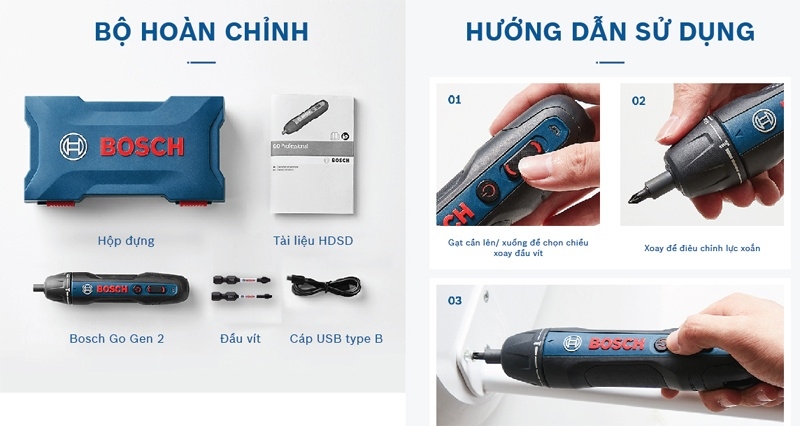 Máy vặn vít dùng pin Bosch Go Gen 2