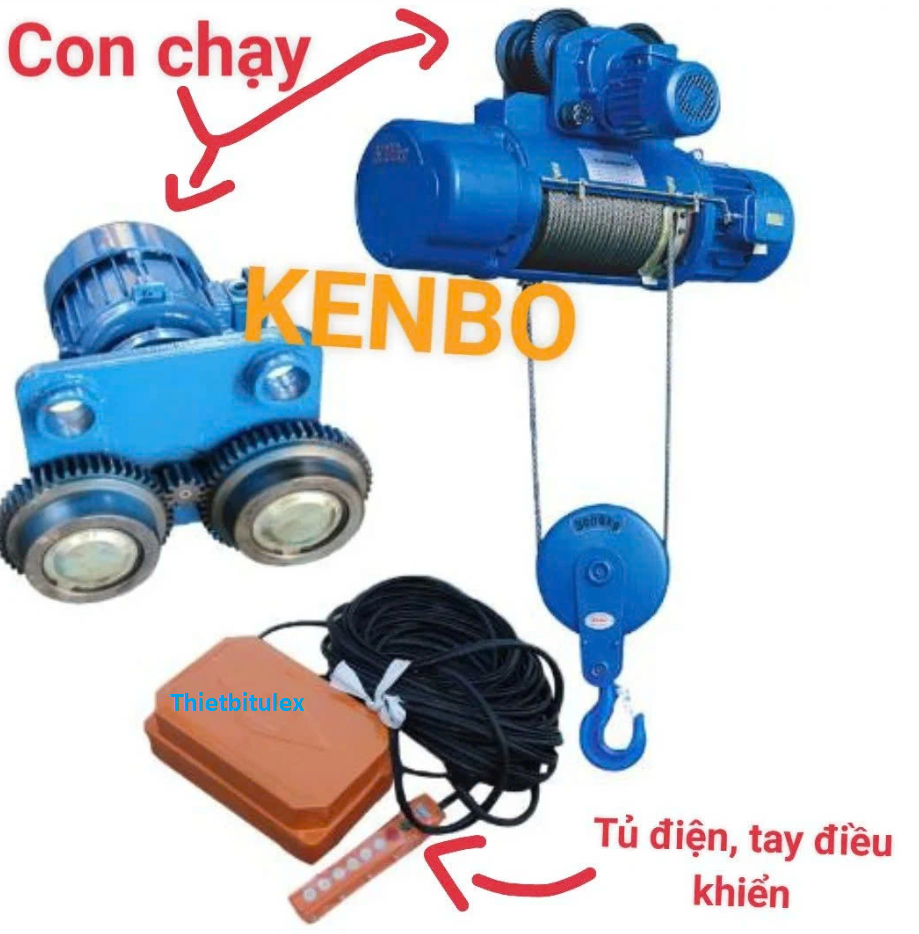 Pa lăng cáp điện KENBO CD1-10 tấn 12m 380V