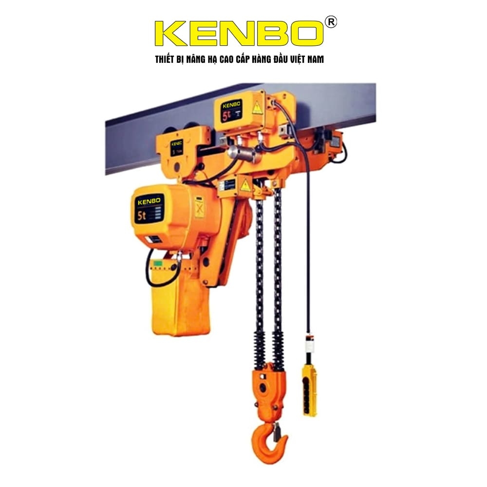 Pa lăng xích điện KENBO KKBB03-1L 380V 3 tấn di chuyển tầm thấp
