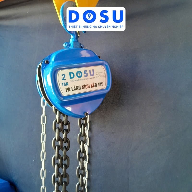 Pa lăng xích kéo tay DOSU 1 Tấn 3 Mét