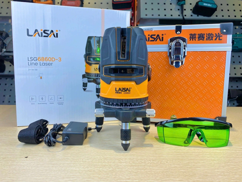 Máy cân bằng Laser 5 tia xanh Laisai LSG686OD