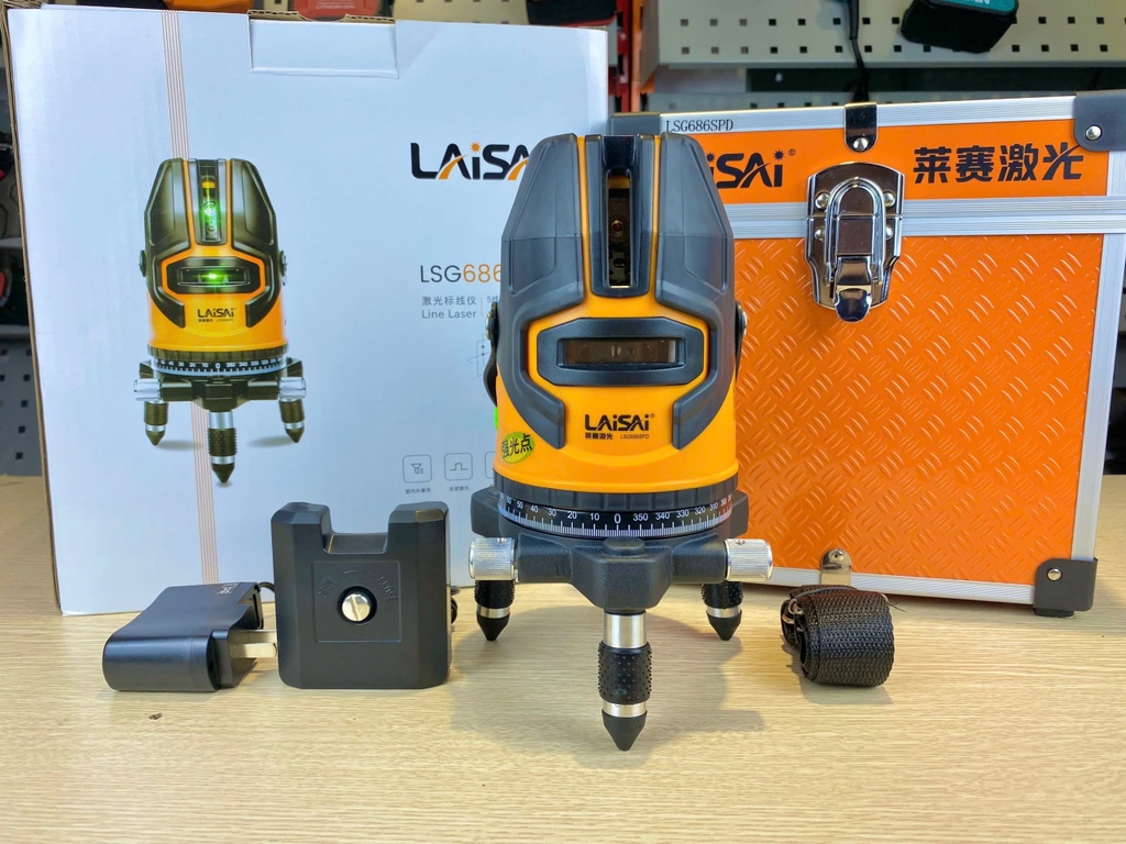 Máy cân bằng laser 5 tia xanh Laisai LSG686SPD