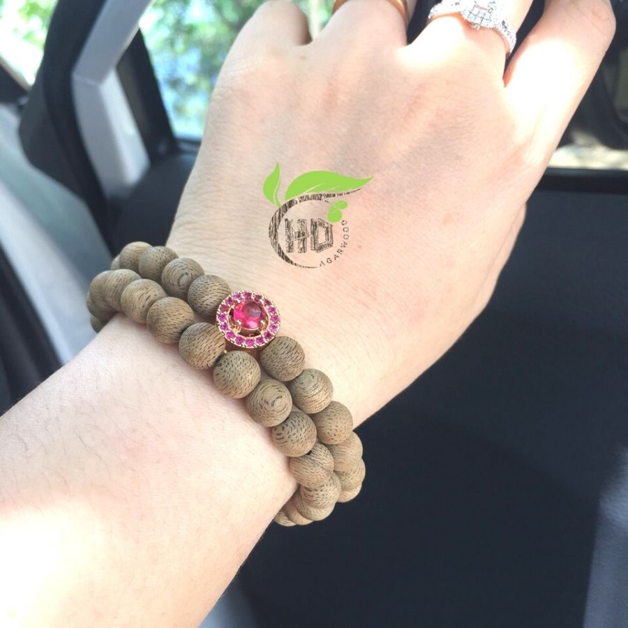 VÒNG TRẦM TỰ NHIÊN 8MM QUẤN 2 VÒNG MIX CHARM