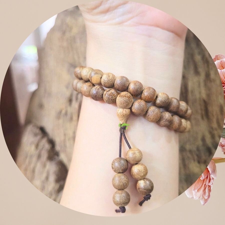 VÒNG TAY TRẦM HƯƠNG 54 HẠT  QUẤN 2 VÒNG SIZE 7MM