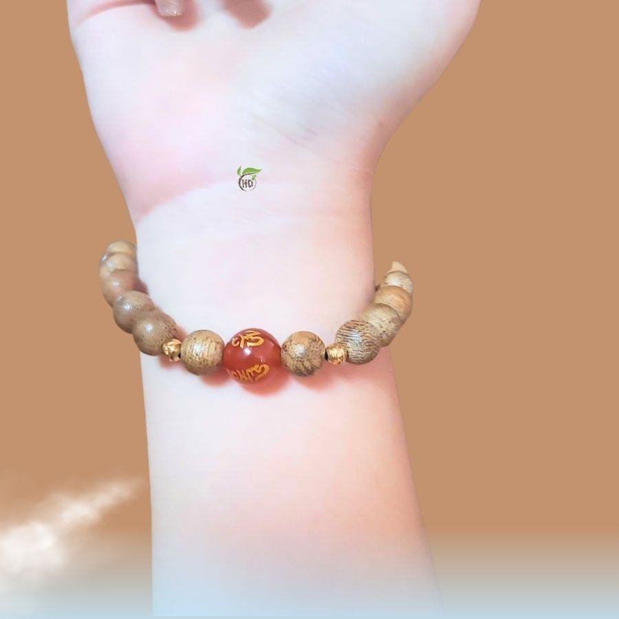 VÒNG TRẦM HƯƠNG TỰ NHIÊN NỮ SIZE 8 LY,  MIX HẠT PHONG THỦY