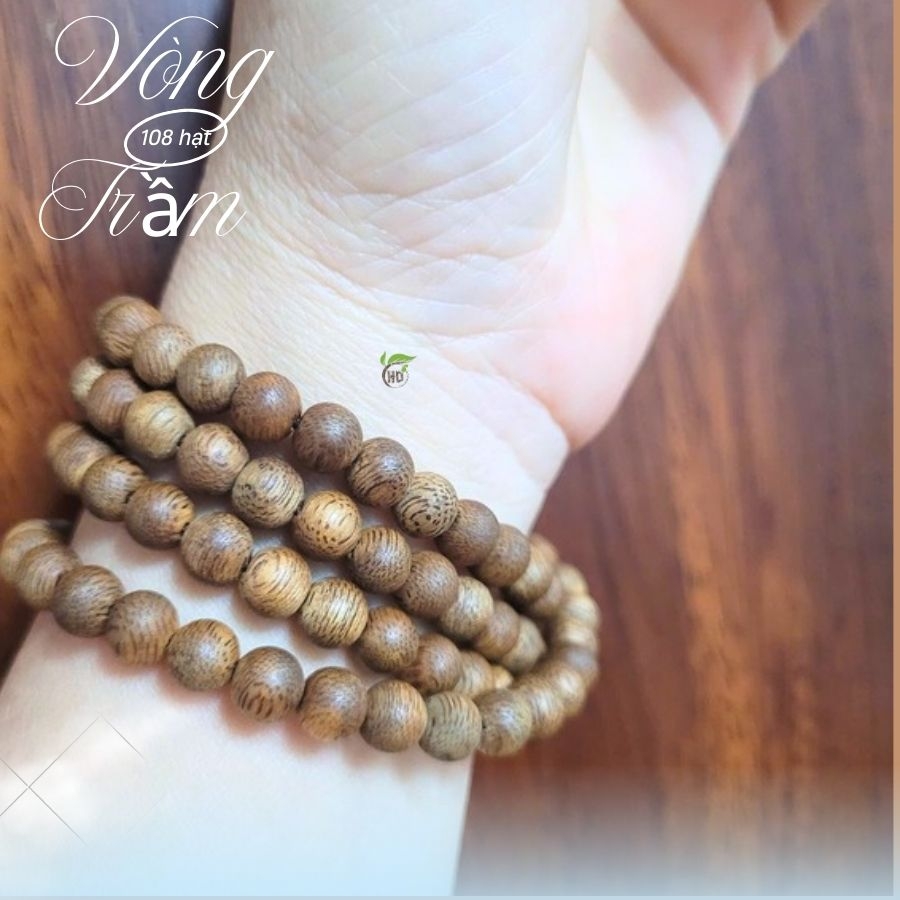 CHUỖI TRÀNG 108 HẠT TRẦM HƯƠNG TỰ NHIÊN SIZE 6 LI - VIP