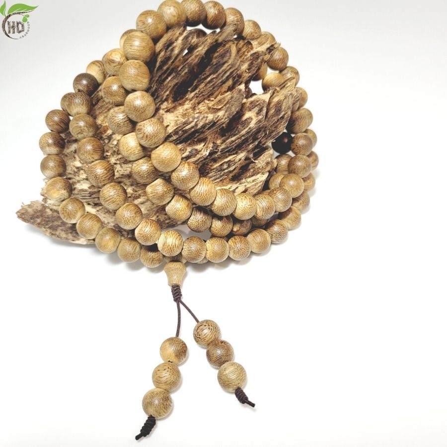 CHUỖI TRÀNG 108 HẠT TRẦM HƯƠNG TỰ NHIÊN SIZE 8MM