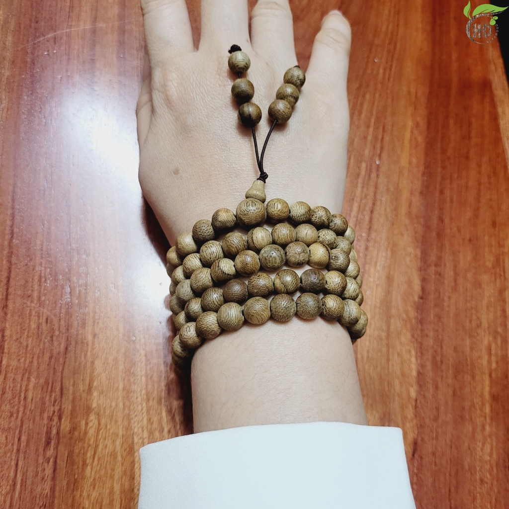 VÒNG TAY TRẦM HƯƠNG TỰ NHIÊN VIP 108 HẠT 8MM - TRẦM DÓ XÍ VIỆT NAM