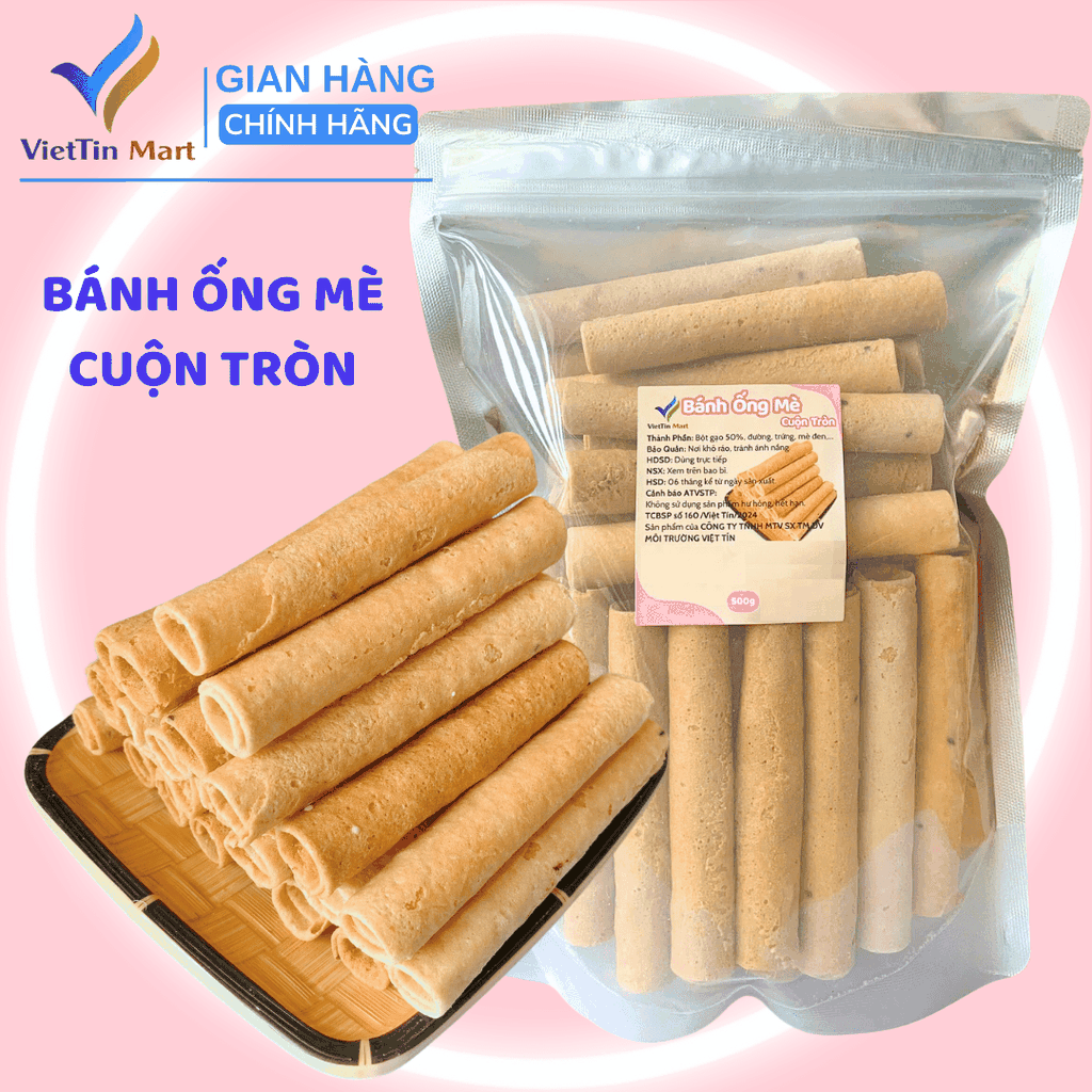 Bánh Ống Mè Cuộn Tròn 500g VIETTIN MART