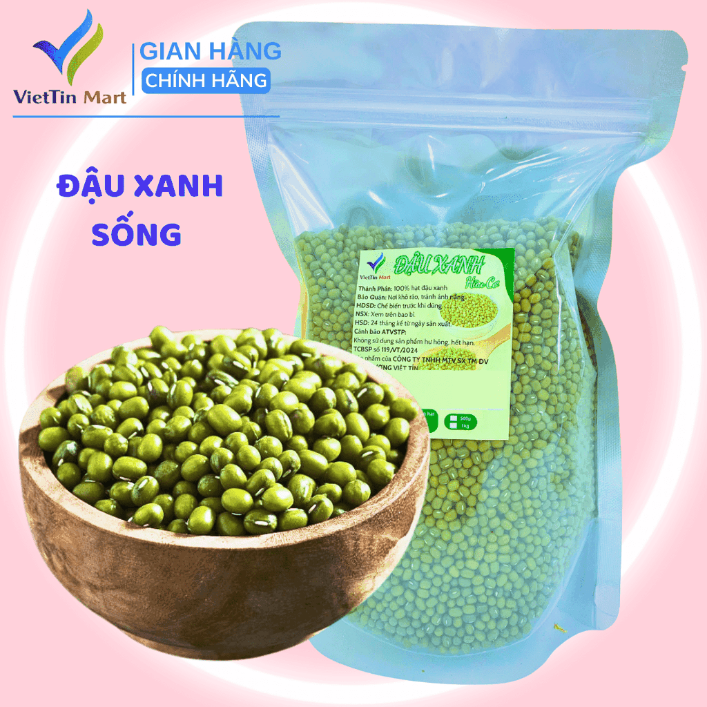1kg Đậu Xanh Sạch Nguyên Hạt VIETTIN MART