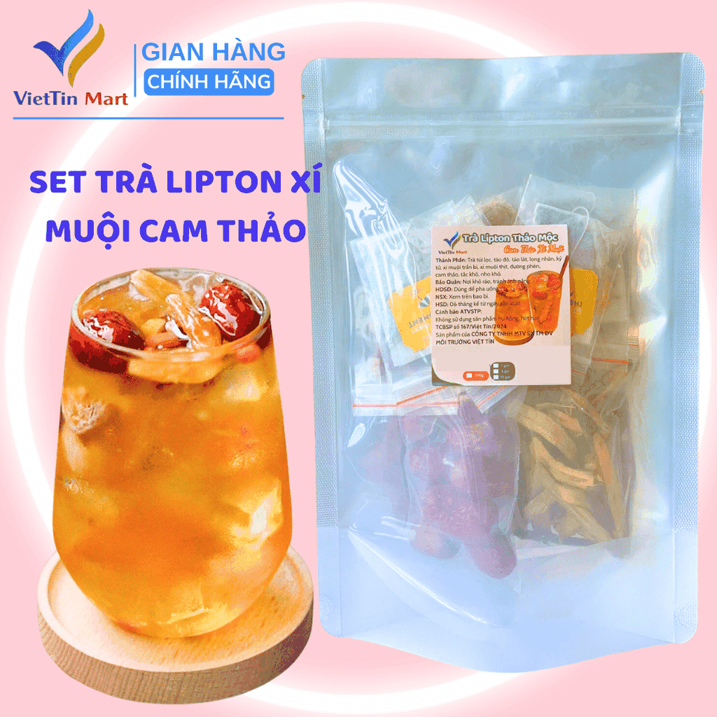 Set Trà Lipton Xí Muội Cam Thảo VIETTIN MART 150g