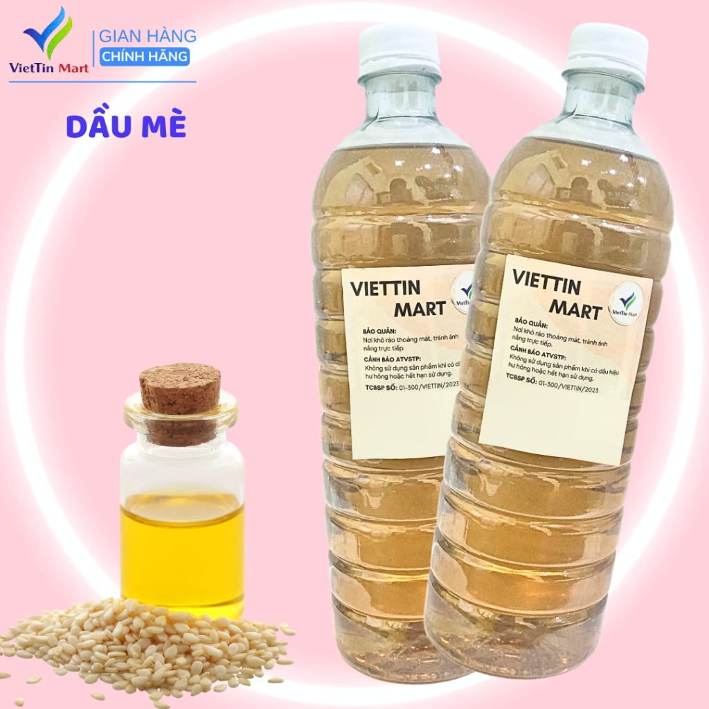 2 Chai Dầu Mè Nguyên Chất Viettin Mart 1 Lít