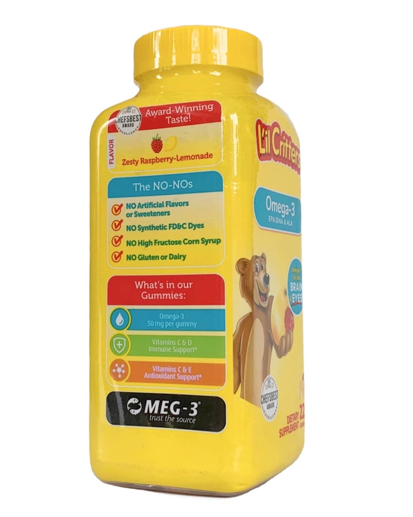 Kẹo gấu bổ sung Omega3 và DHA L’il Critters Omega3 DHA Gummy Fish 220