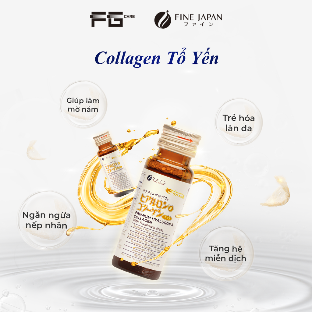 Nước uống Collagen Tổ Yến - Fine Japan Hyaluron & Collagen with Swallow's  Nest