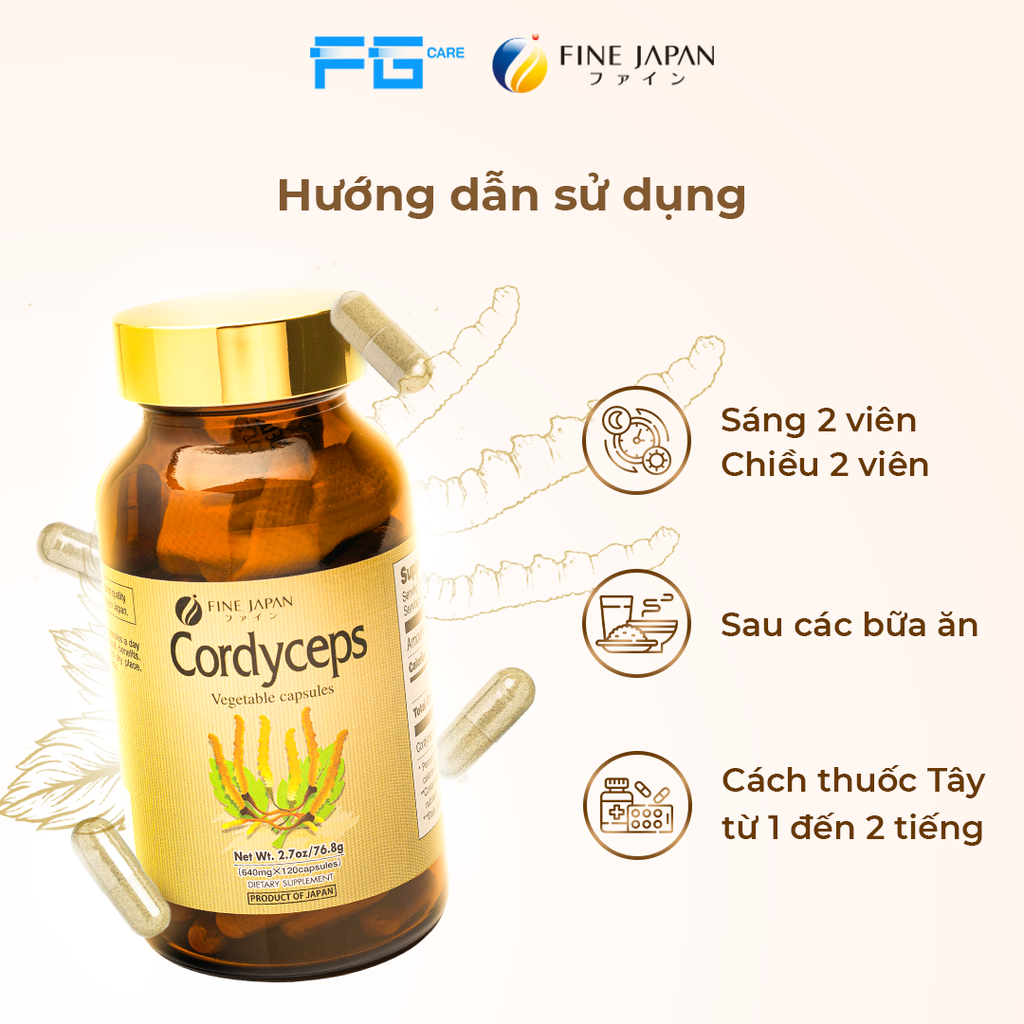 Hướng dẫn sử dụng Đông trùng hạ thảo dạng viên FIne Japan Cordyceps