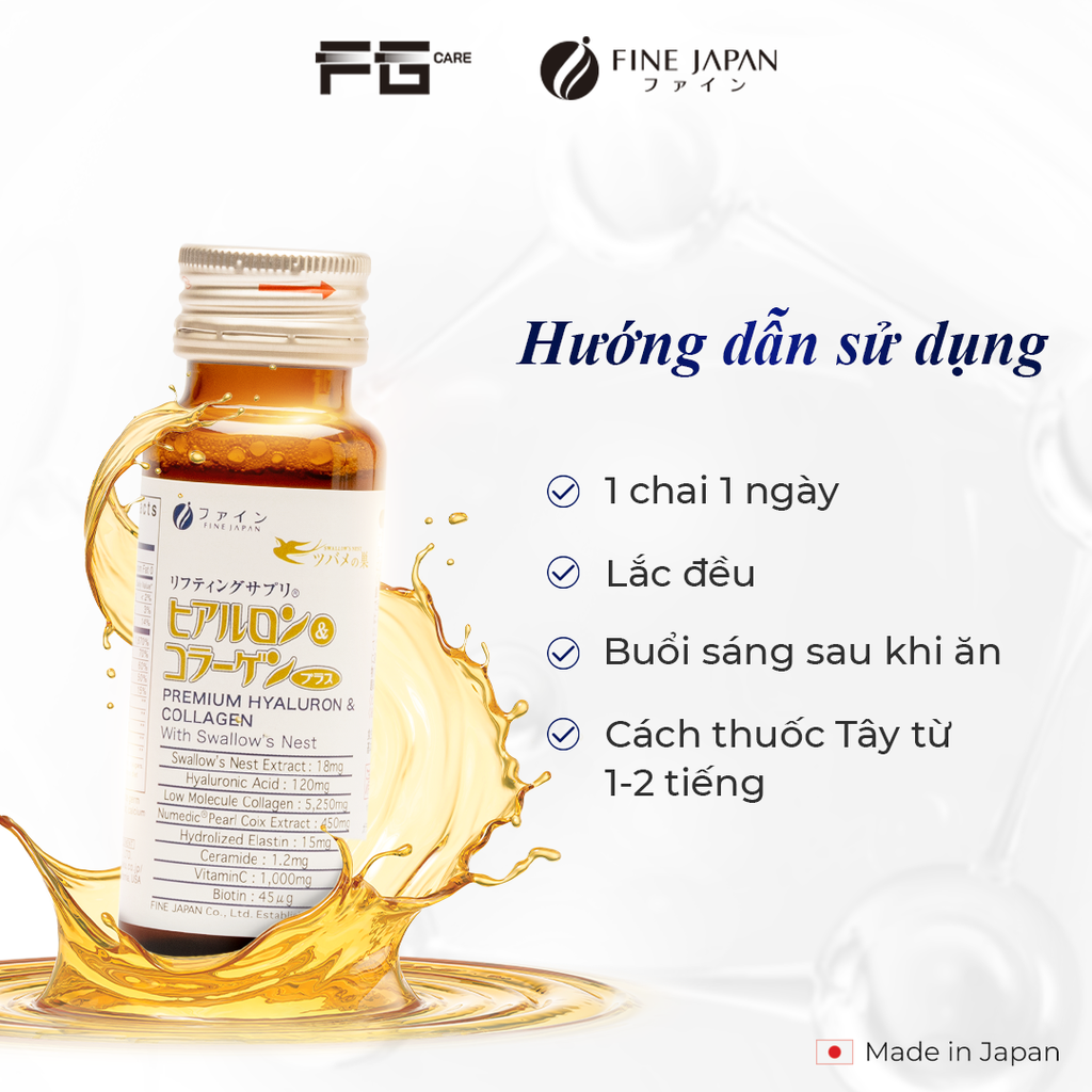 Hướng dẫn sử dụng Collagen Yến Fine Japan