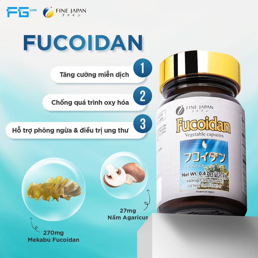 Viên uống hỗ trợ phòng ngừa và điều trị ung thư Fine Japan Fucoidan 30 viên