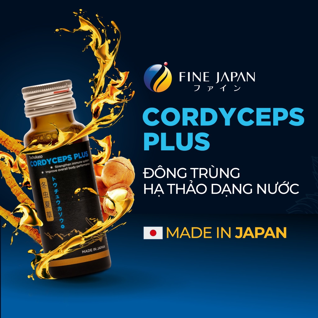 (Combo 2) Hộp Nước Uống Đông Trùng Hạ Thảo Fine Japan Cordyceps Plus