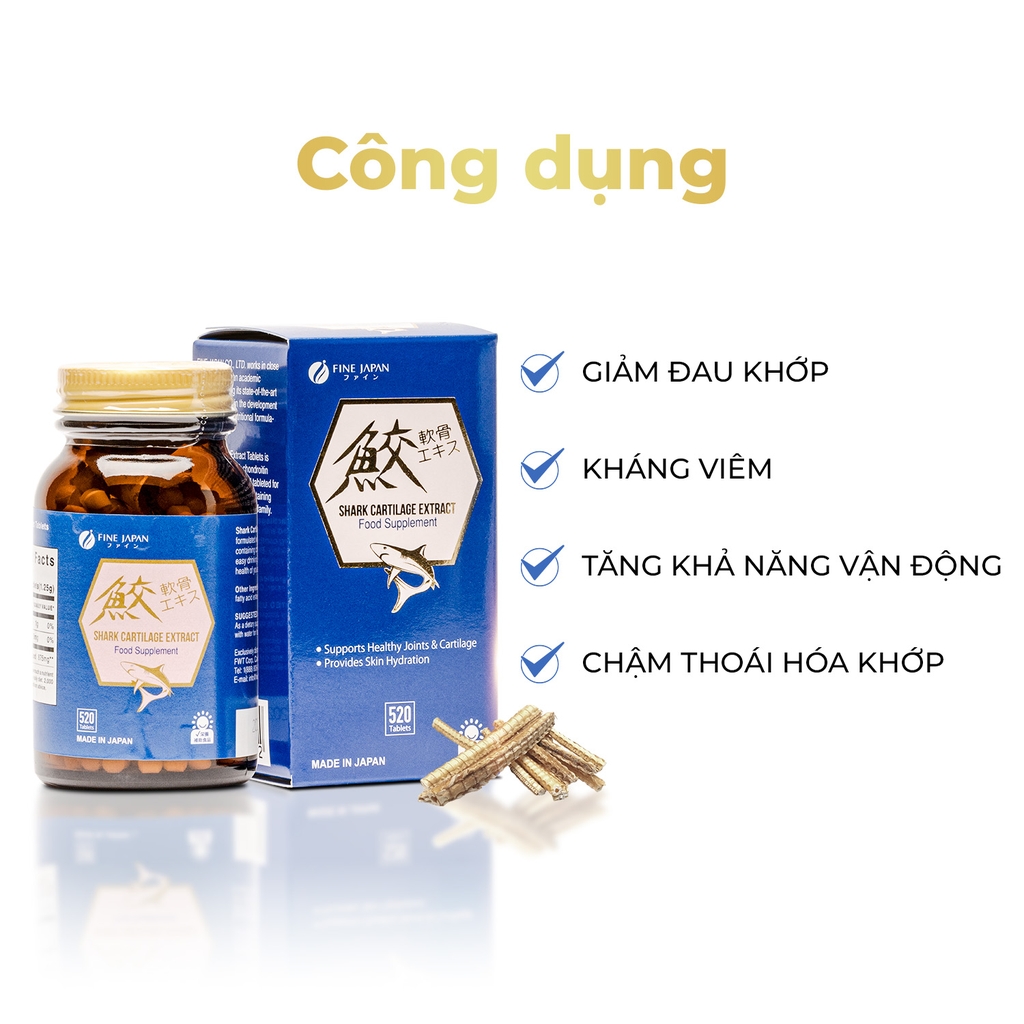 Sụn cá mập hỗ trợ sức khỏe xương khớp Fine Japan Nhật Bản